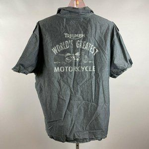 Triumph Motorcycles Gray Button Down Shirt XXL